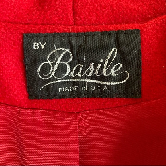 Basile | Vintage Wool Double Breasted Button Down Trench Coat - Picture 9 of 10